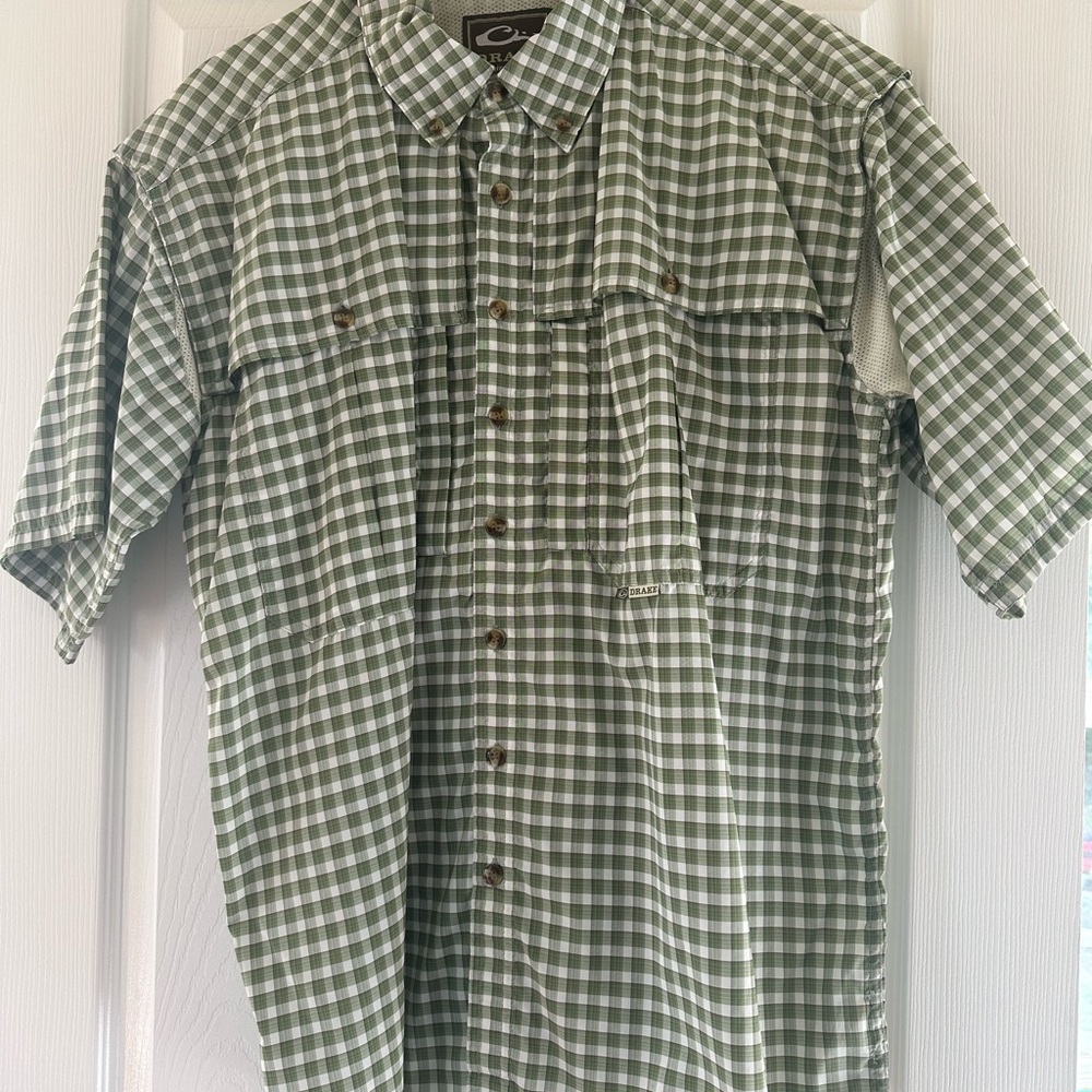 Drake Olive Checkered Casual Shirt